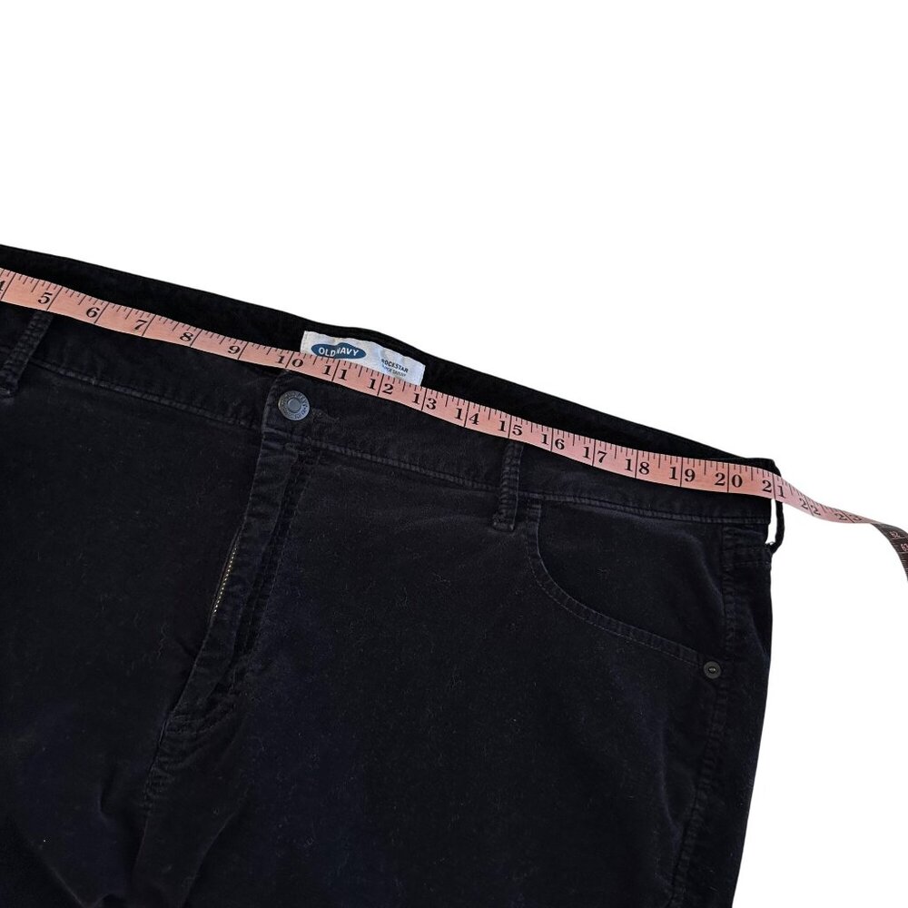 Old Navy Plus Size 20 Tall Rockstar Super Skinny Black Velvet Pants Whimsigoth - Picture 6 of 8